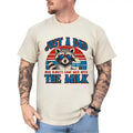 Just A Dad Who Always Came Back With The Milk Shirt, Funny Daddy T-shirt, Dad Appreciation Gift, Raccoon Graphic Tee for...