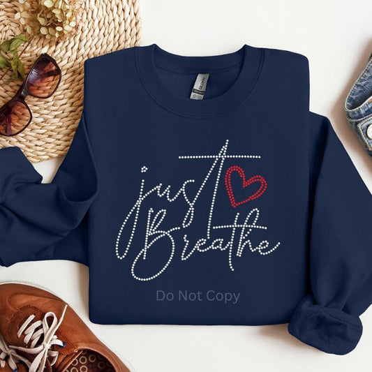 Just Breathe Rhinestone Transfer