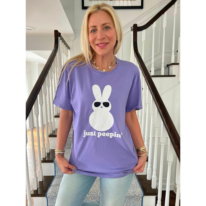 Just Peepin' Purple Tee Hoodie, Sweatshirt | PureTeeCo.com