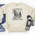 Just Waiting For Christmas Sweatshirt, Halloween Skeleton Sweater, Funny Halloween Crewneck, Skeleton Christmas Shirt,...