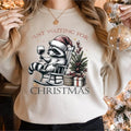 Just Waiting for Christmas Sweatshirts, Christmas Raccoon Hoodie, Christmas Feral Girl Crewneck, Funny Raccoon Xmas...