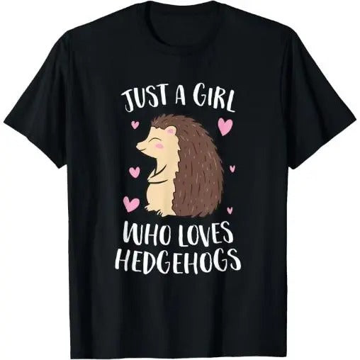 Just a Girl Who Loves Hedgehogs Cute Hedgehog Girl T-Shirt Made in USA Hoodie, Sweatshirt | PureTeeCo.com