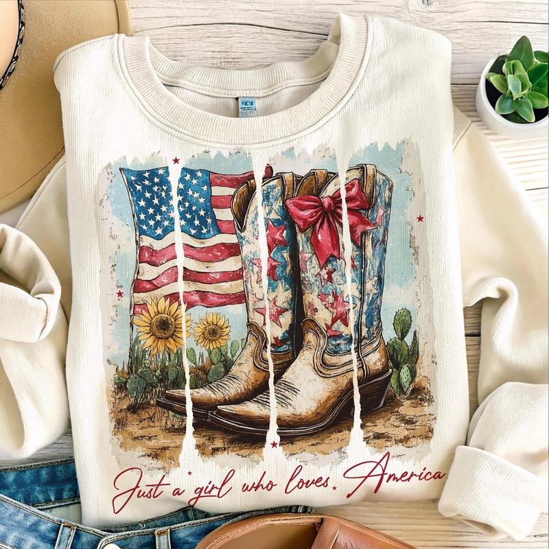 Just a girl who loves america Shirt, America Western Shirt, 4th Of july Tee, cowgirl usa 4th of july , Usa , memorial day...