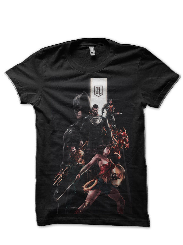 Justice League Black T-Shirt Style005 Hoodie, Sweatshirt | PureTeeCo.com