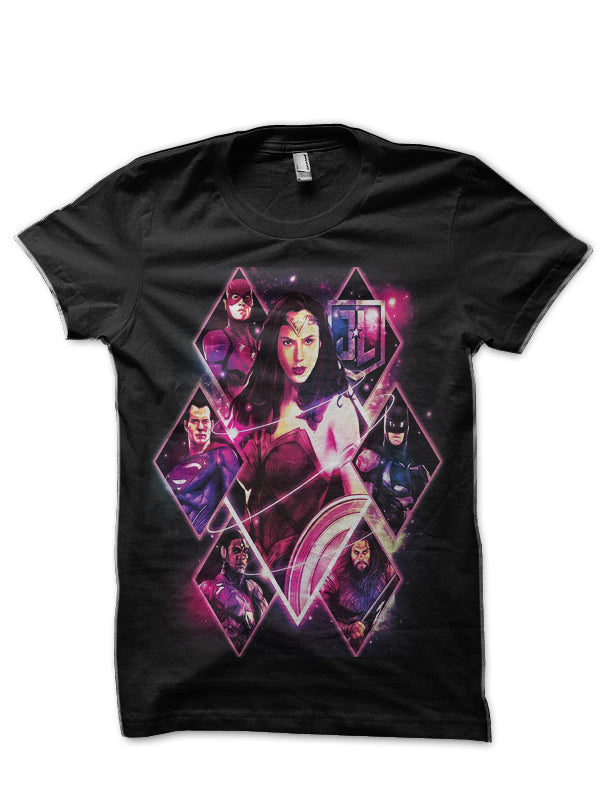 Justice League Black T-Shirt Style002 Hoodie, Sweatshirt | PureTeeCo.com