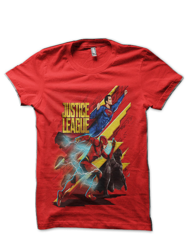 Justice League Red T-Shirt Hoodie, Sweatshirt | PureTeeCo.com