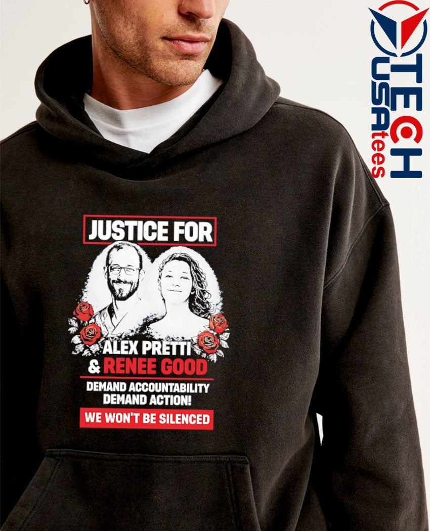 Justice for Alex Pretti and Renee Good we won’t be silenced shirt