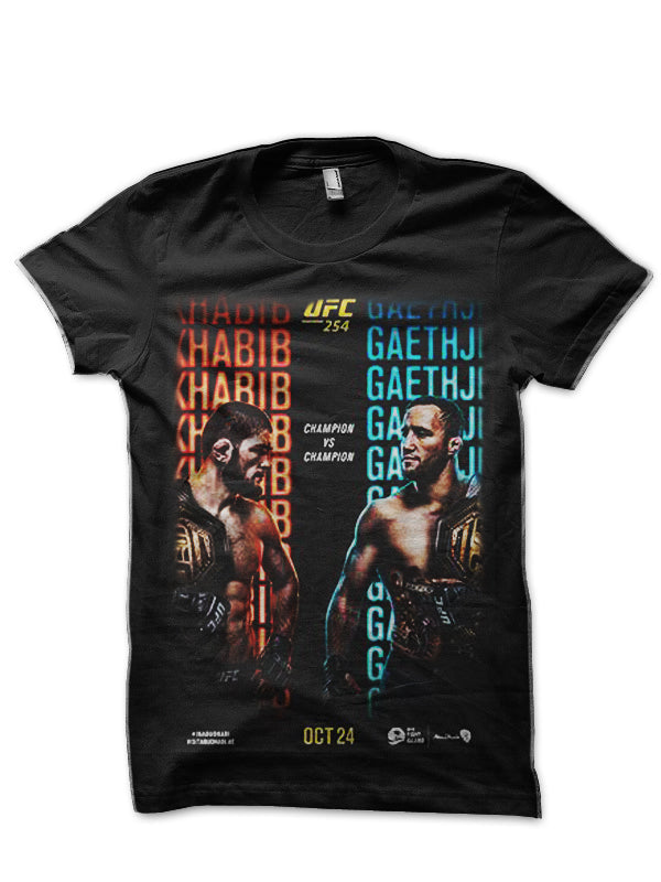 Justin Gaethje Vs Khabib UFC Event Black T-Shirt Hoodie, Sweatshirt | PureTeeCo.com