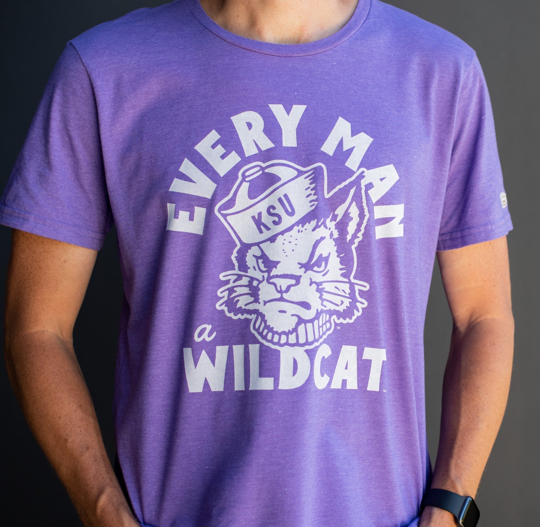 ‚ÄúEvery Man a Wildcat‚Äù Vintage K-State Tee Style001 Hoodie, Sweatshirt | PureTeeCo.com (Image 2)