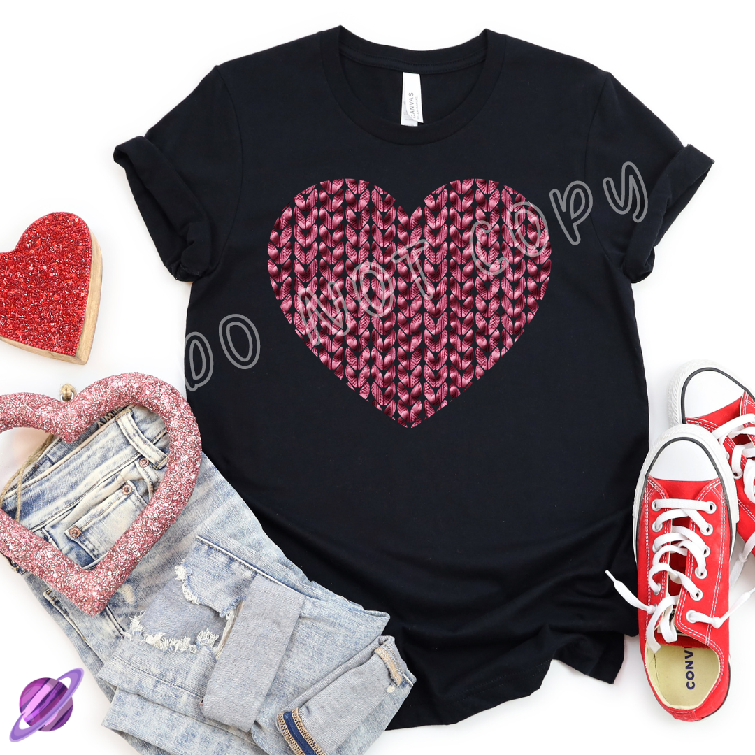 KNIT HEART BUBBLES - VALENTINE RUN 1-UNISEX TEE Hoodie, Sweatshirt | PureTeeCo.com (Image 1)