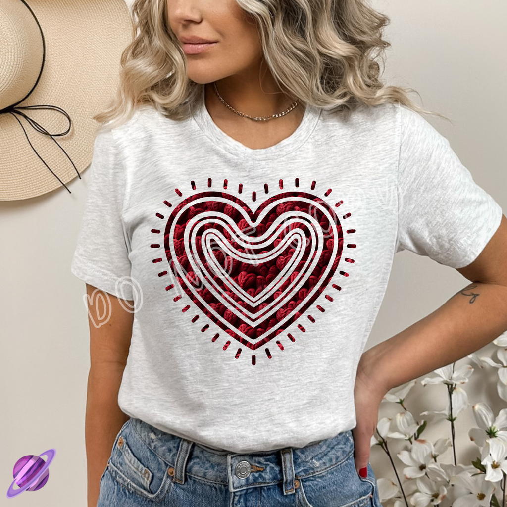 KNIT YOUR HEART - VALENTINE RUN 1-UNISEX TEE Hoodie, Sweatshirt | PureTeeCo.com (Image 1)