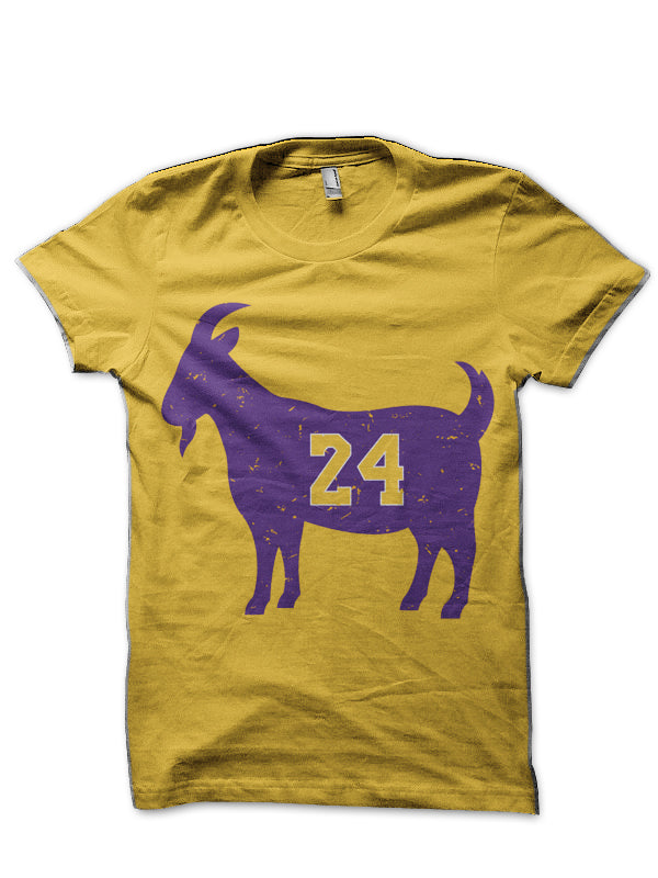 Kobe Bryant-Goat 24 vintage Yellow T-Shirt Hoodie, Sweatshirt | PureTeeCo.com