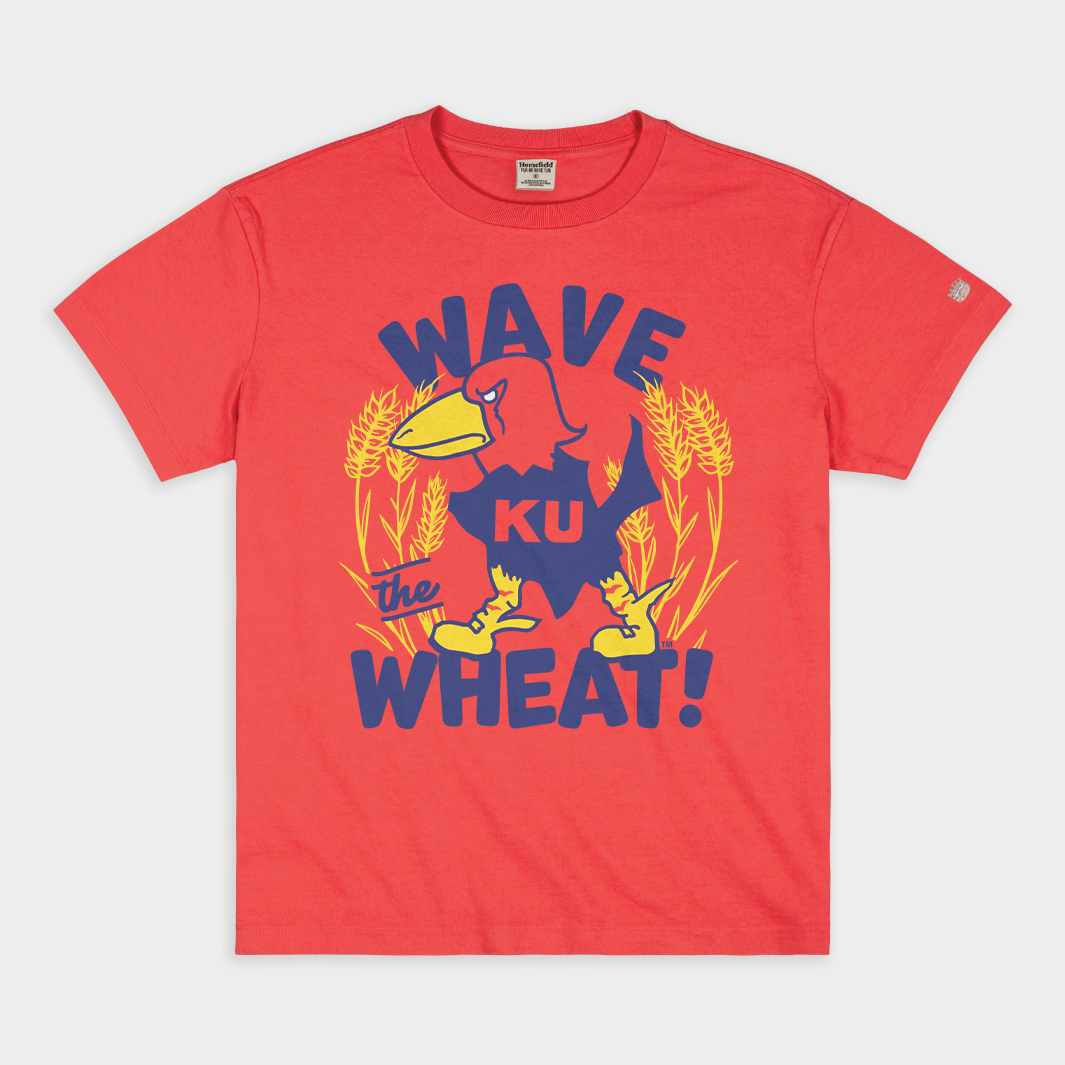 Wave the Wheat Kansas Vintage Heavyweight Tee Hoodie, Sweatshirt | PureTeeCo.com (Image 1)