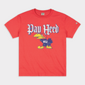 Kansas Jayhawks "Pay Heed" Vintage Heavyweight Tee Hoodie, Sweatshirt | PureTeeCo.com (Image 1)