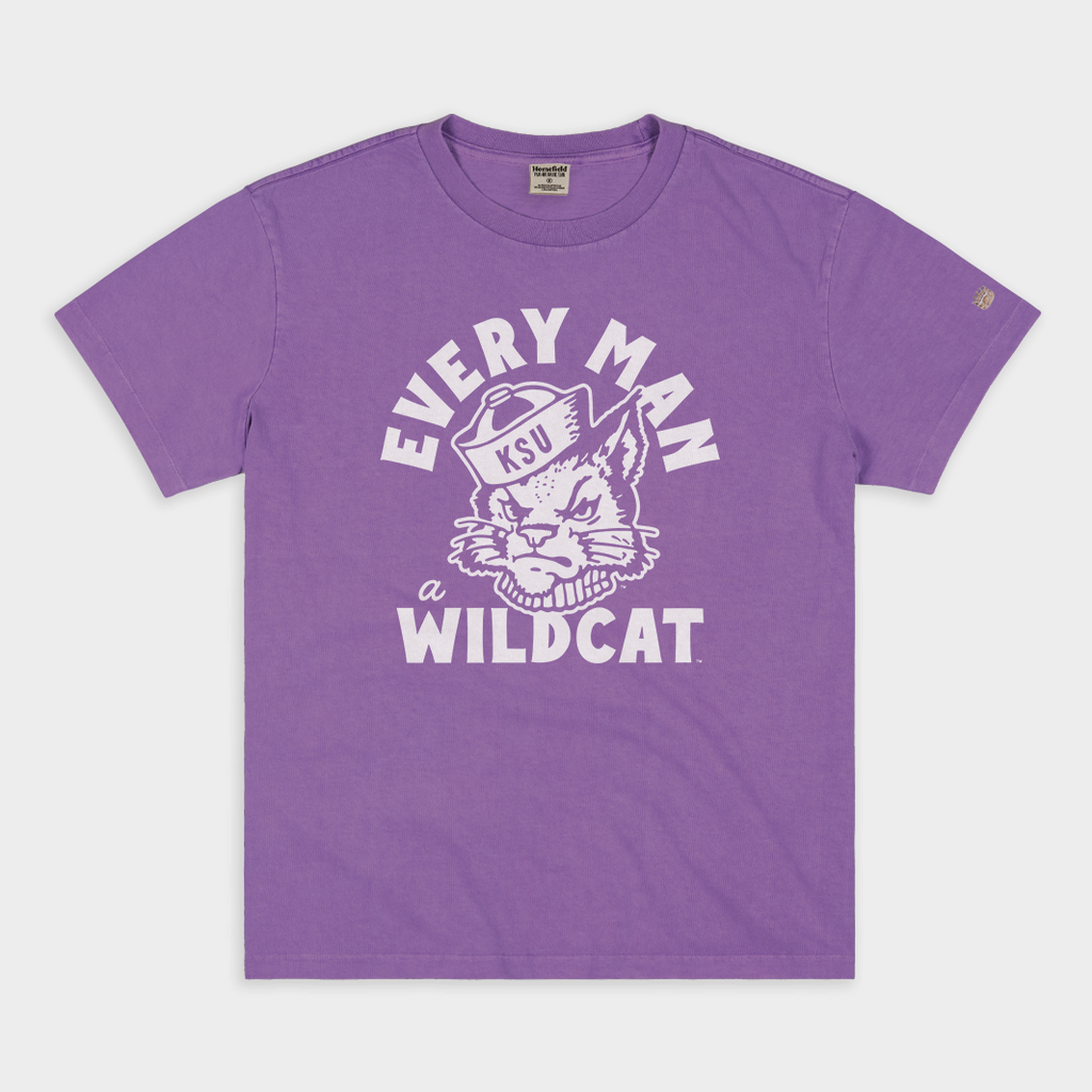 ‚ÄúEvery Man a Wildcat‚Äù K-State Vintage Heavyweight Tee Style001 Hoodie, Sweatshirt | PureTeeCo.com (Image 1)