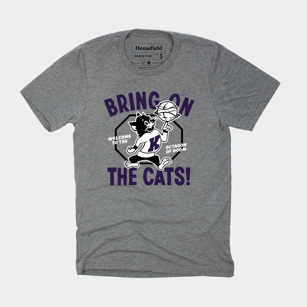 Retro K-State Wildcats Basketball Tee Hoodie, Sweatshirt | PureTeeCo.com (Image 1)