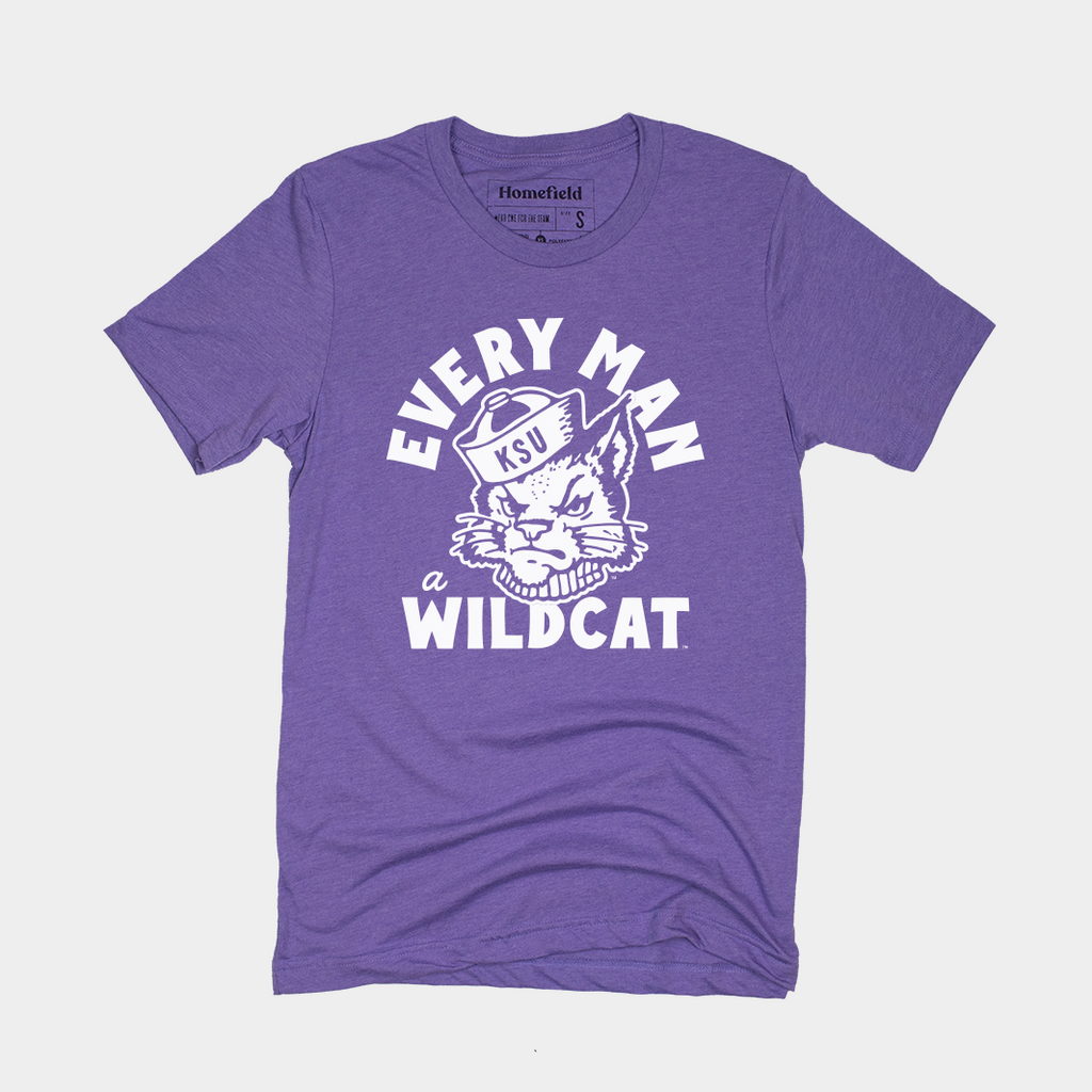 ‚ÄúEvery Man a Wildcat‚Äù Vintage K-State Tee Style001 Hoodie, Sweatshirt | PureTeeCo.com (Image 1)