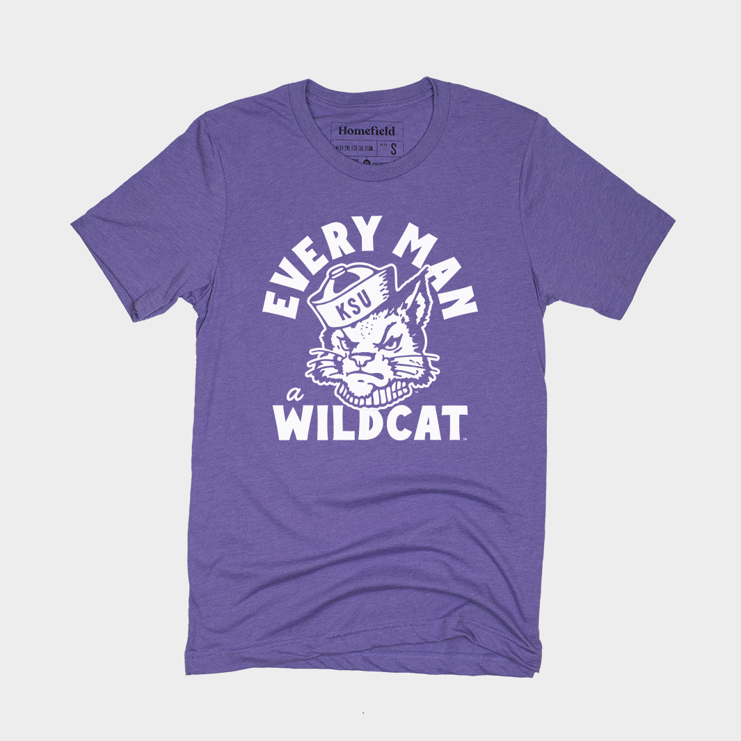 ‚ÄúEvery Man a Wildcat‚Äù Vintage K-State Tee Style001 Hoodie, Sweatshirt | PureTeeCo.com (Image 1)