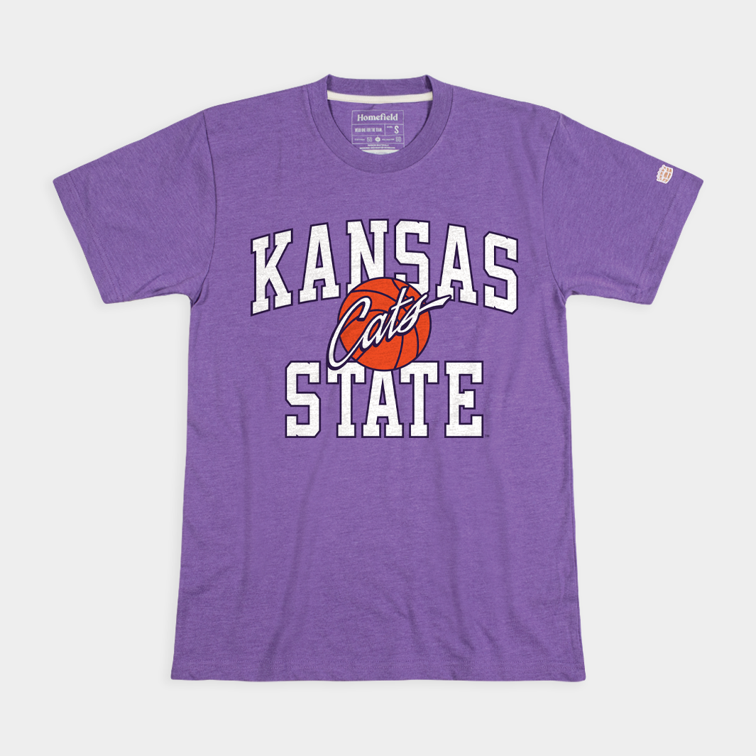 Kansas State Basketball Vintage Script "Cats" Tee Style001 Hoodie, Sweatshirt | PureTeeCo.com (Image 1)
