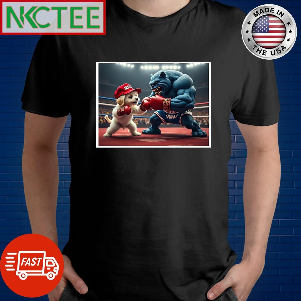 Kamala Harris monster cat vs Puppy MAGA shirt