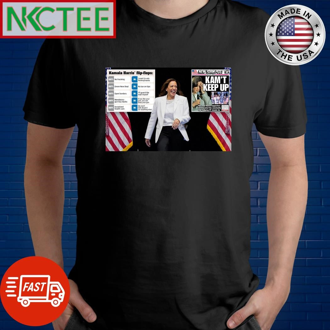 Kamala Harris supporters can’t say what her policies are after flip-flops shirt