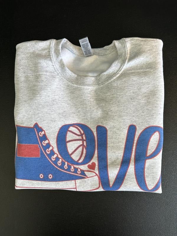 Kansas Basketball Love Sweatshirt T-Shirts, Hoodie | PureTeeCo.com