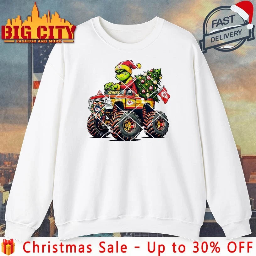 Kansas City Chiefs Grinch Christmas Monster Truck shirt