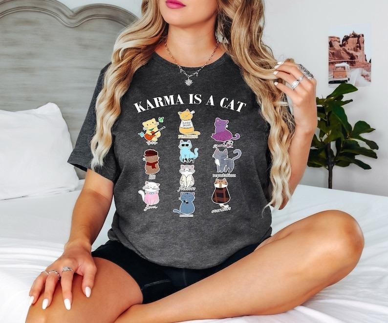 Karma Is A Cat Shirt Hoodie, Sweatshirt | PureTeeCo.com
