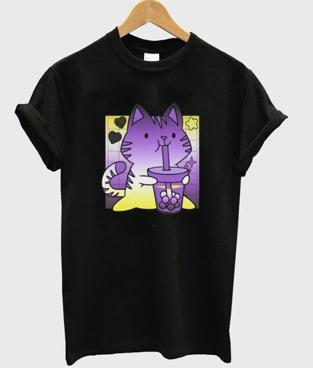 Kawaii Nonbinary Cat T-shirt Hoodie, Sweatshirt | PureTeeCo.com