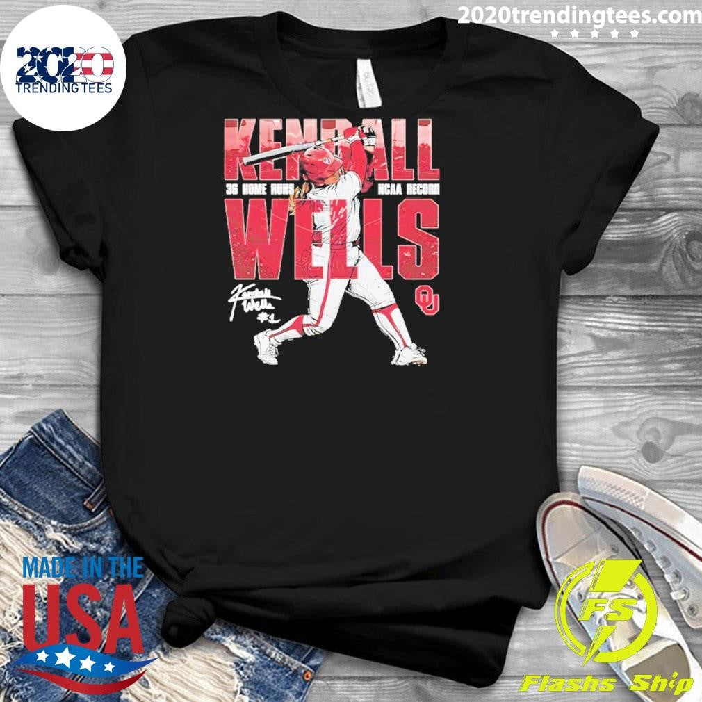 Kendall Wells Oklahoma Sooners Softball 36 Home Runs Signature Shirt