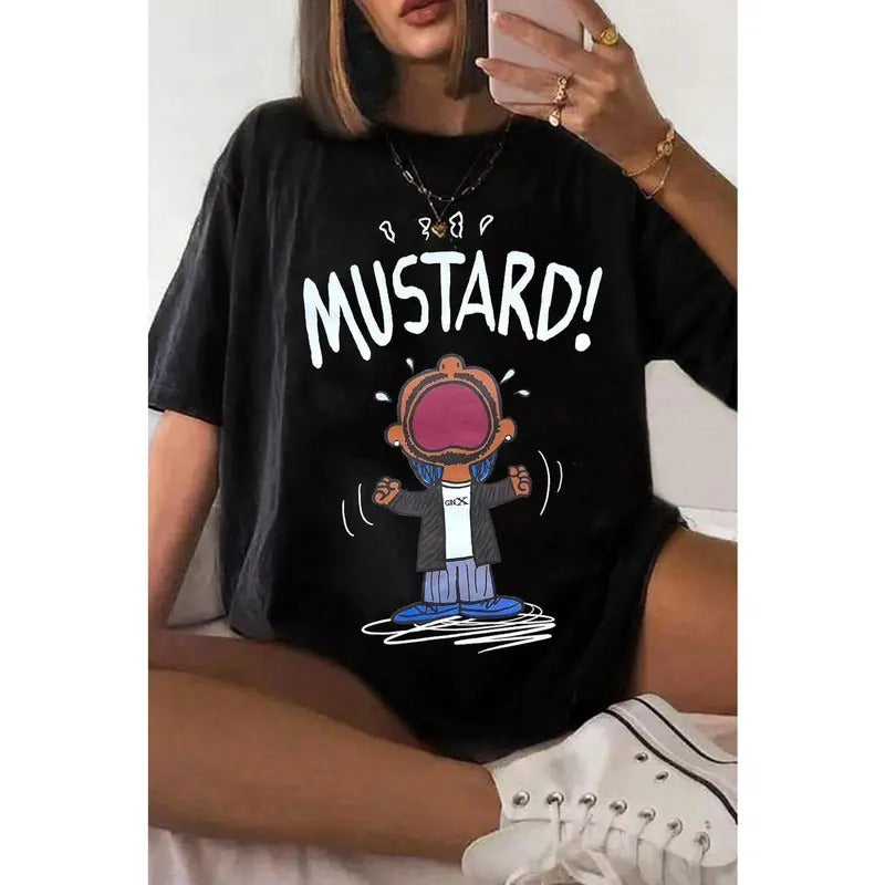 Kendrick Lamar MUSTARD Meme T-Shirt, Unisex Tee Shirt for Fans, Funny Hip Hop Graphic Top, Music Lover Apparel, Humorous...