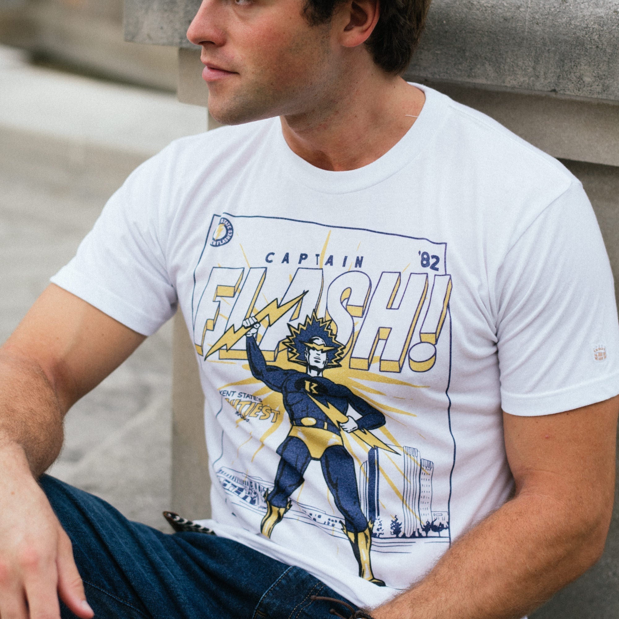 Kent State Vintage Captain Flash 1980's Tee Style001 Hoodie, Sweatshirt | PureTeeCo.com (Image 2)