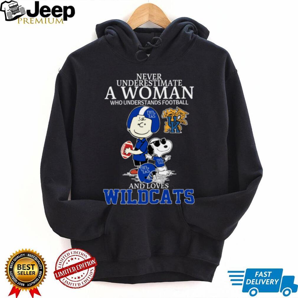 Kentucky Wildcats X Peanuts Characters Never Underestimate A Woman Who Understands Football And Loves Wildcats Tee