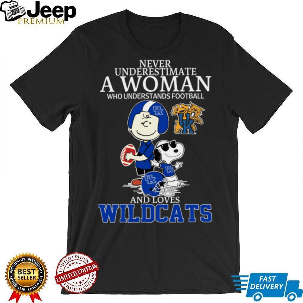 Kentucky Wildcats X Peanuts Characters Never Underestimate A Woman Who Understands Football And Loves Wildcats Tee