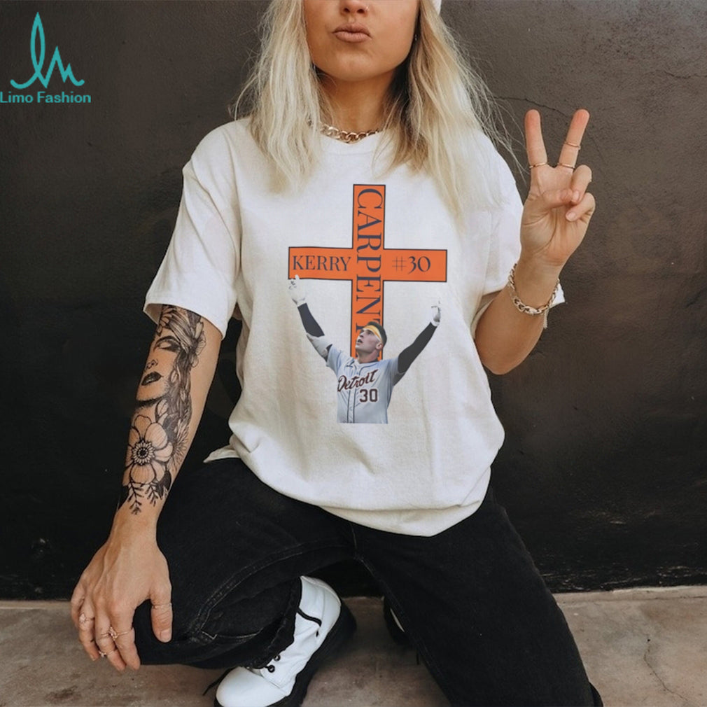 Kerry Carpenter Detroit Tigers Praise the Lord cross graphic shirt