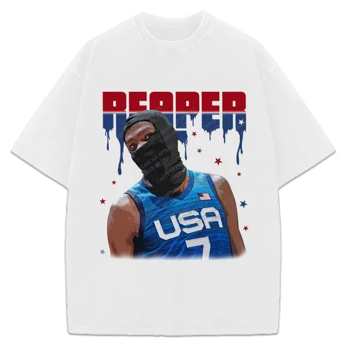 Kevin Durant Slim Reaper KD USA Ski Mask Revenge Team Custom Design Graphic Tee Crewneck Cotton Hoodie, Sweatshirt