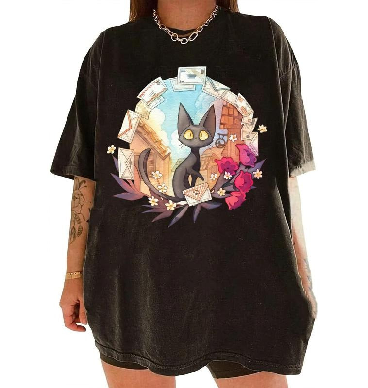 Kiki's Delivery Service Shirt, Kiki Shirt, Jiji Shirt, Studio Ghibli Shirt Hoodie, Sweatshirt | PureTeeCo.com