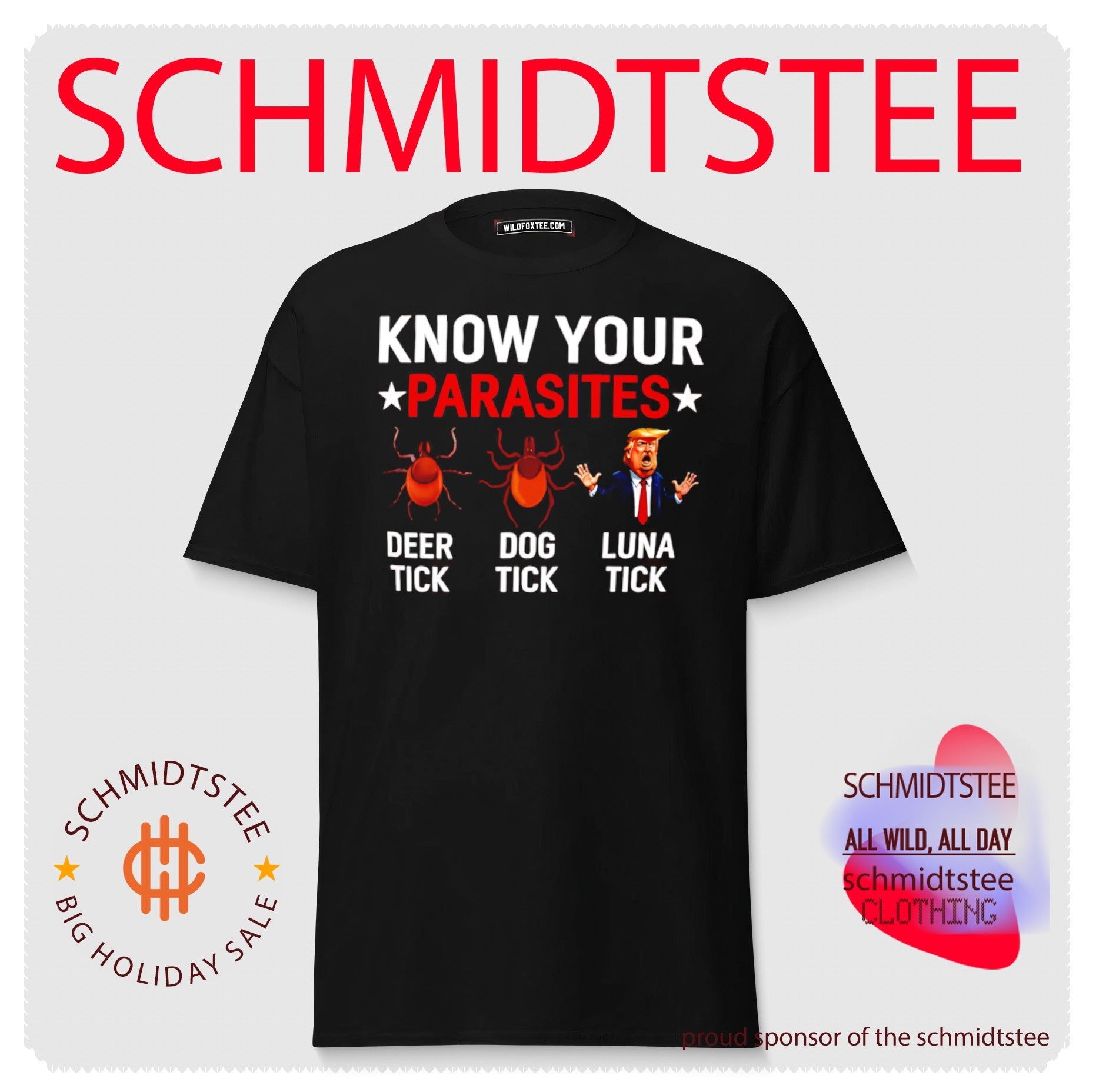 Know Your Parasites Deer Tick Dog Tick and Donald Trump Luna Tick shirt