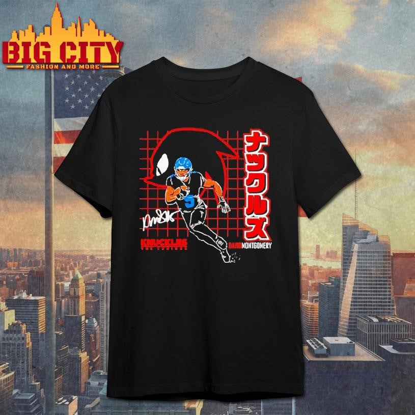 Knuckles The Echidna David Montgomery Detroit Lions Football Shirt