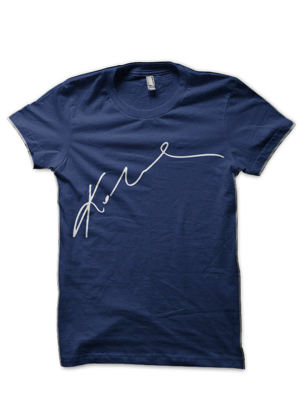 Kobe Bryantâ€™s Signature White On Black Navy Blue T-Shirt Hoodie, Sweatshirt | PureTeeCo.com