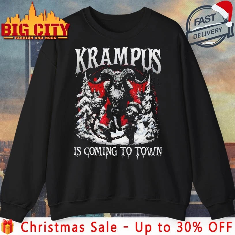 Krampus x Santa is coming to town christmas shirt