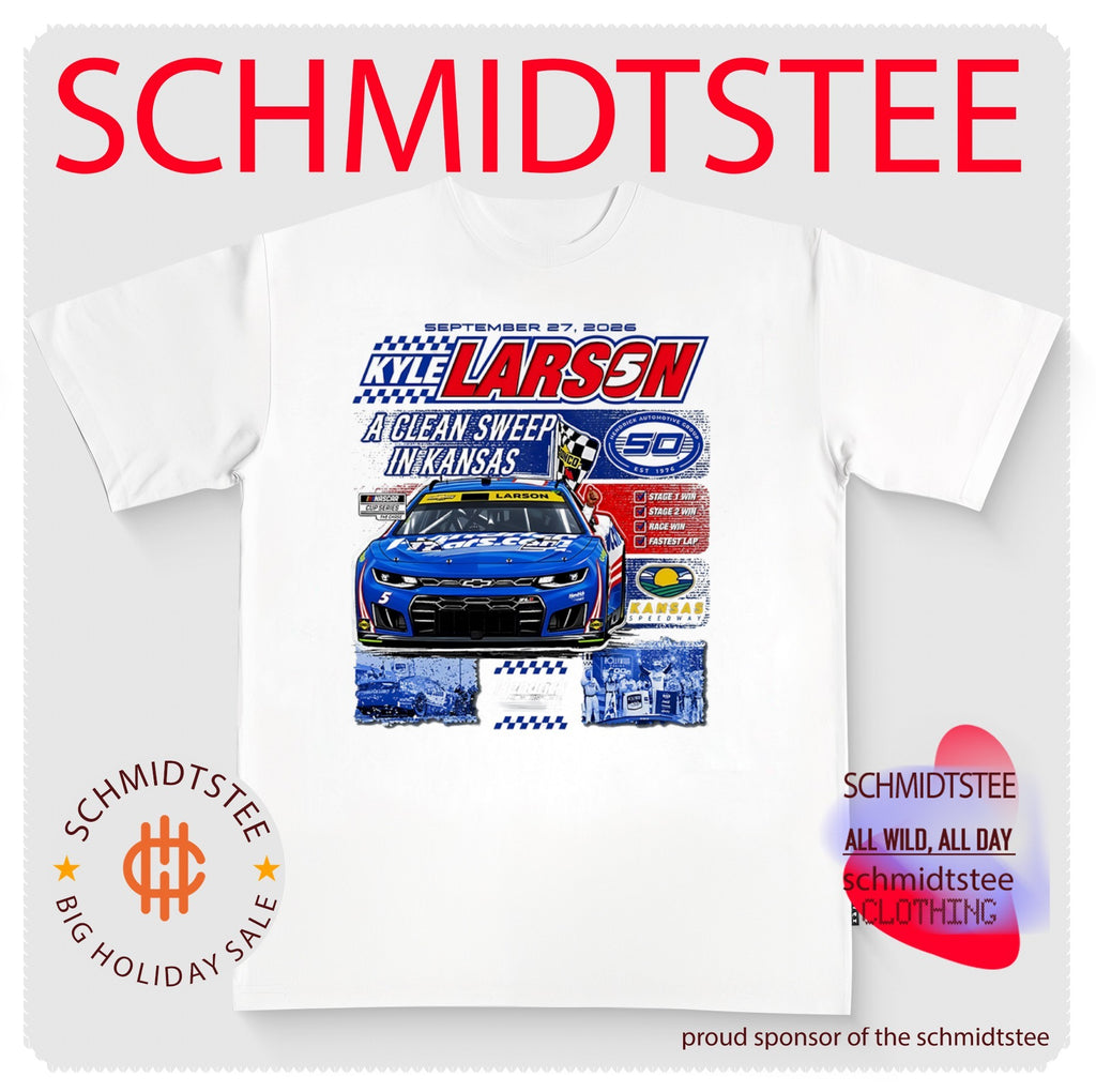 Kyle Larson 2026 Hollywood Casino 400 Race Winner a clean sweep in Kansas shirt