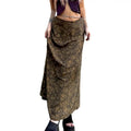 Women Retro Style Skirt, Tawny Leaves Printed Pattern Low Waist Flowy Skirt, S/ M/ L Womenswear Bottom T-Shirts, Hoodie,...