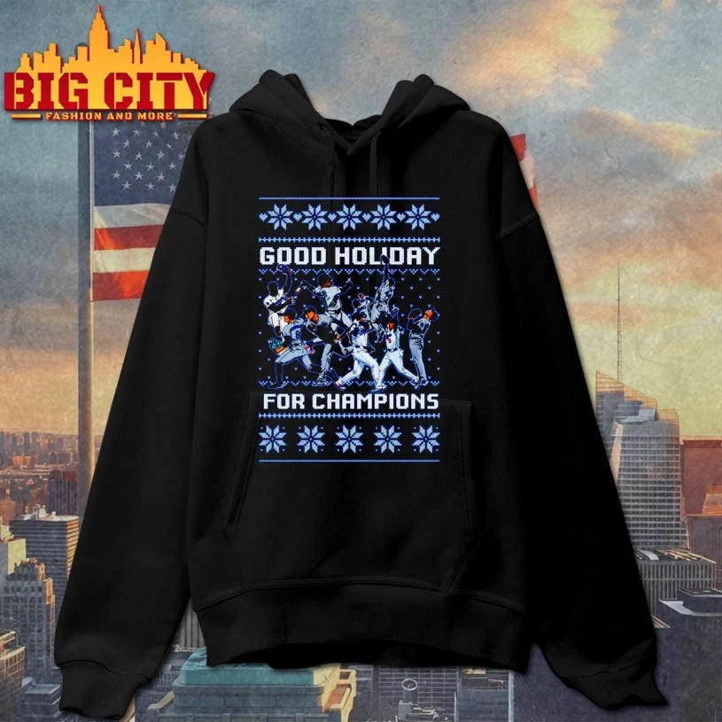 LA Dodgers good holiday for champions ugly christmas shirt