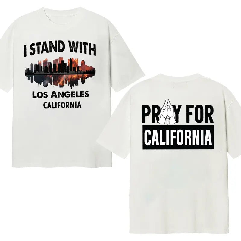 LA Resilience Shirt, Firefighter Support Tee, Pray For California Design Hoodie, Sweatshirt | PureTeeCo.com