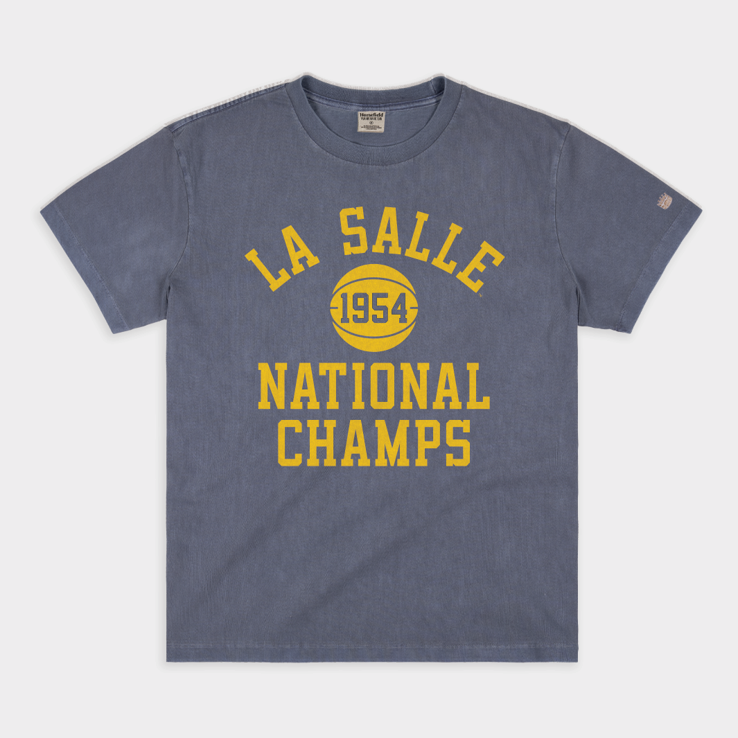 La Salle Basketball 1954 Champions Vintage Heavyweight Tee Hoodie, Sweatshirt | PureTeeCo.com
