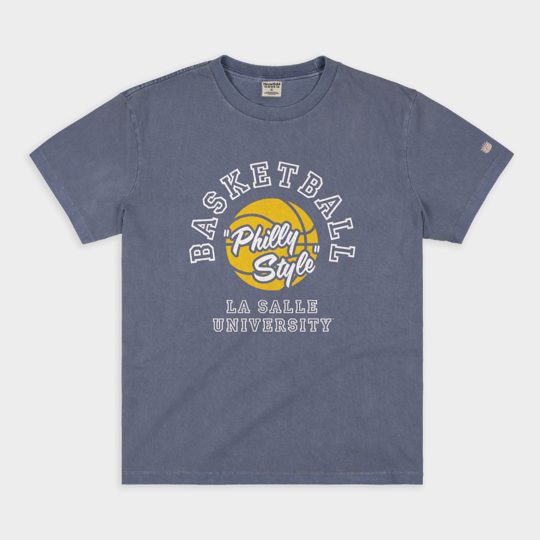 La Salle Basketball "Philly Style" Vintage Heavyweight Tee Hoodie, Sweatshirt | PureTeeCo.com