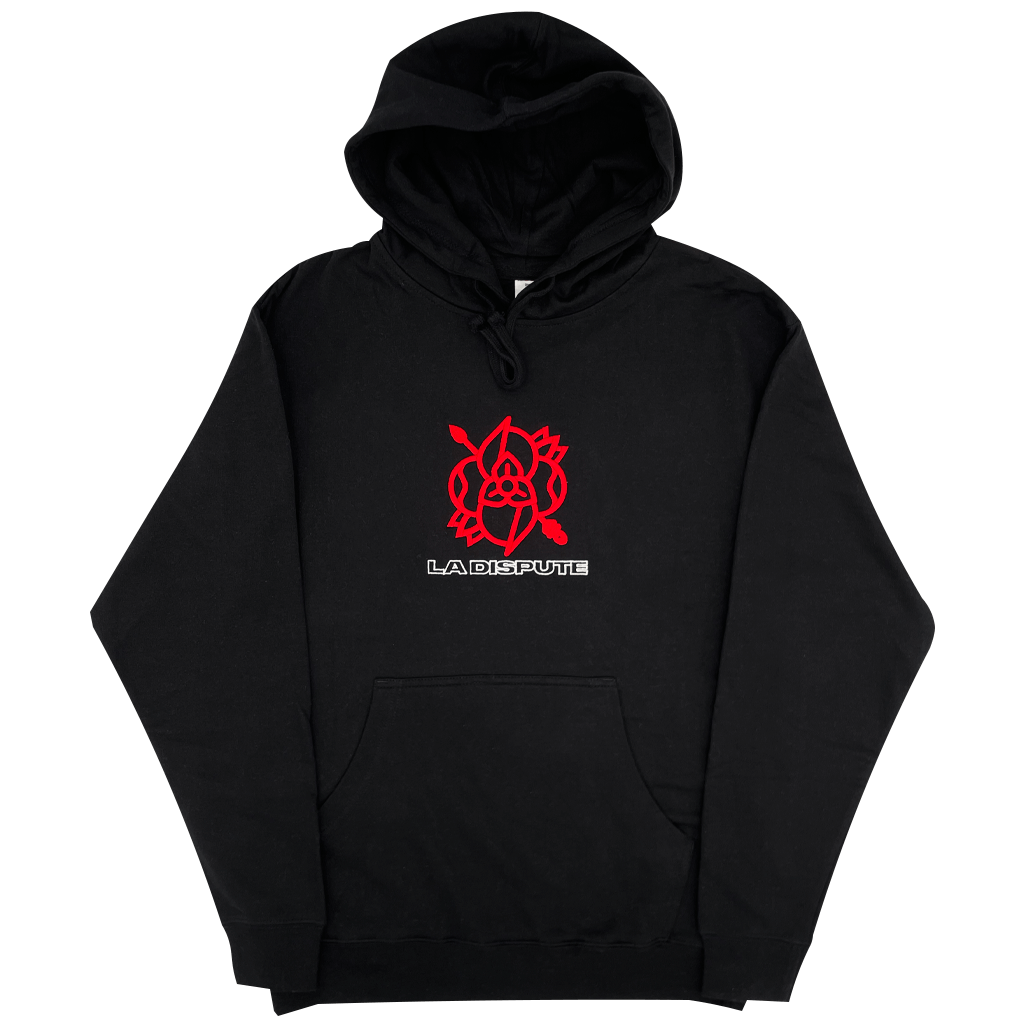 Embroidered Logo Black Hoodie T-Shirts, Sweatshirt | PureTeeCo.com (Image 1)