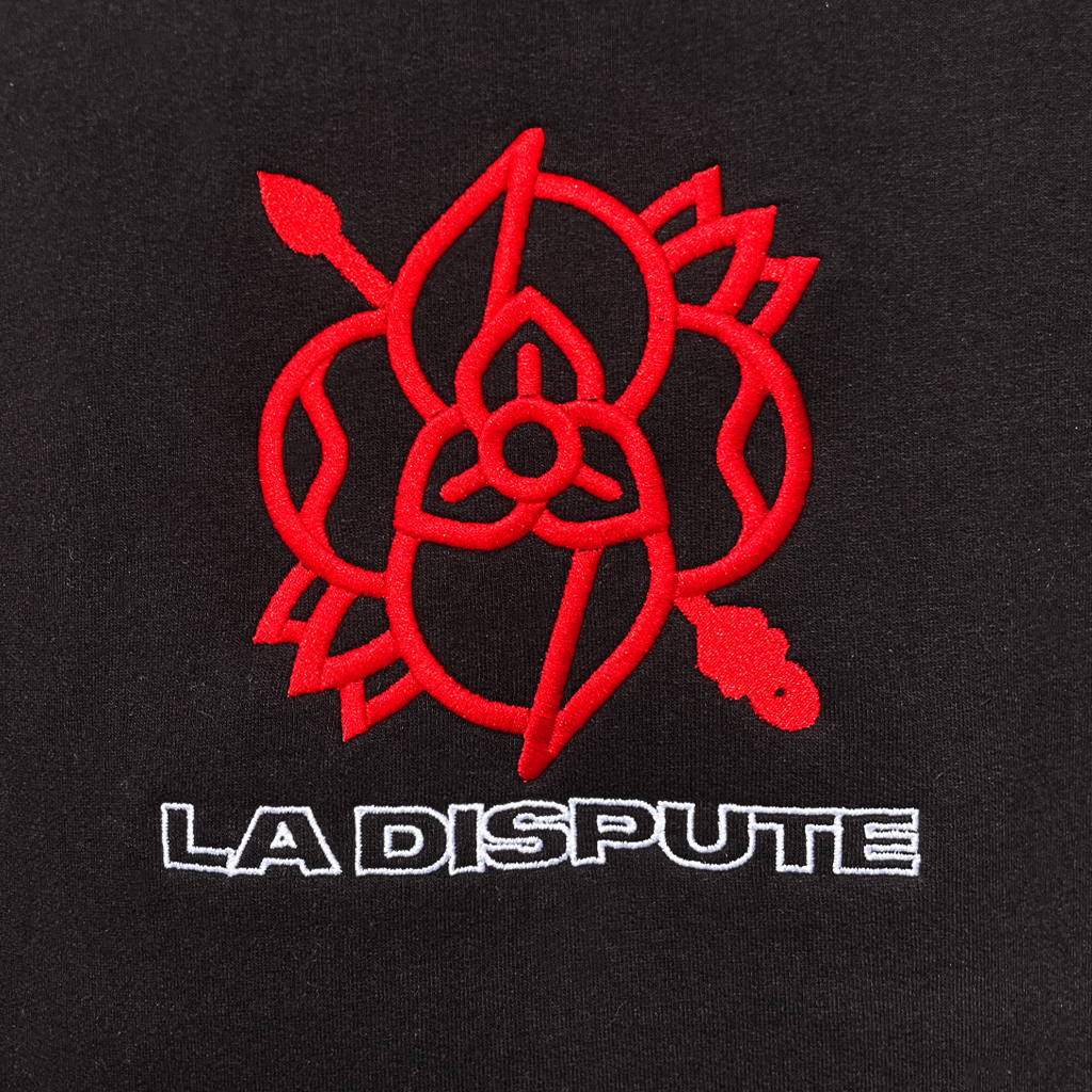 Embroidered Logo Black Hoodie T-Shirts, Sweatshirt | PureTeeCo.com (Image 2)