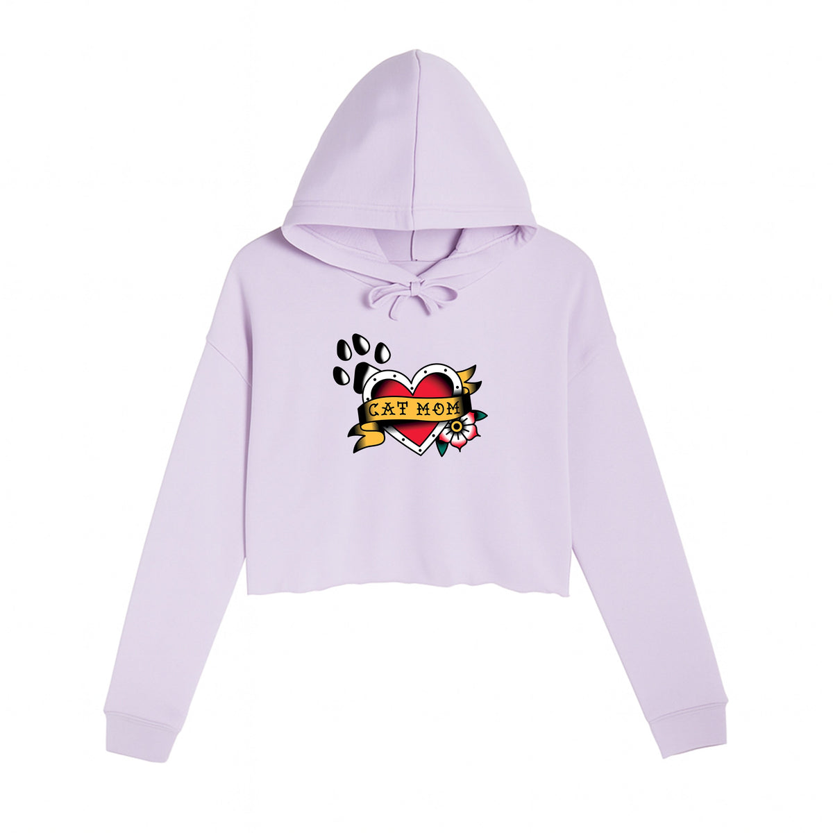 Women's | Tattoo Cat Mom | Crop Hoodie